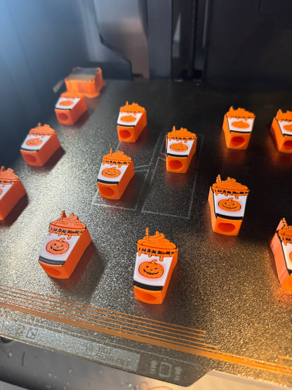 Halloween Pumpkin Latte Straw Topper