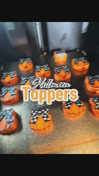 Halloween Pumpkin Latte Straw Topper